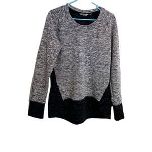 Athleta Women's Gray/Black Long-sleeve Side Zipper Pullover Sweatshirt Sz L
